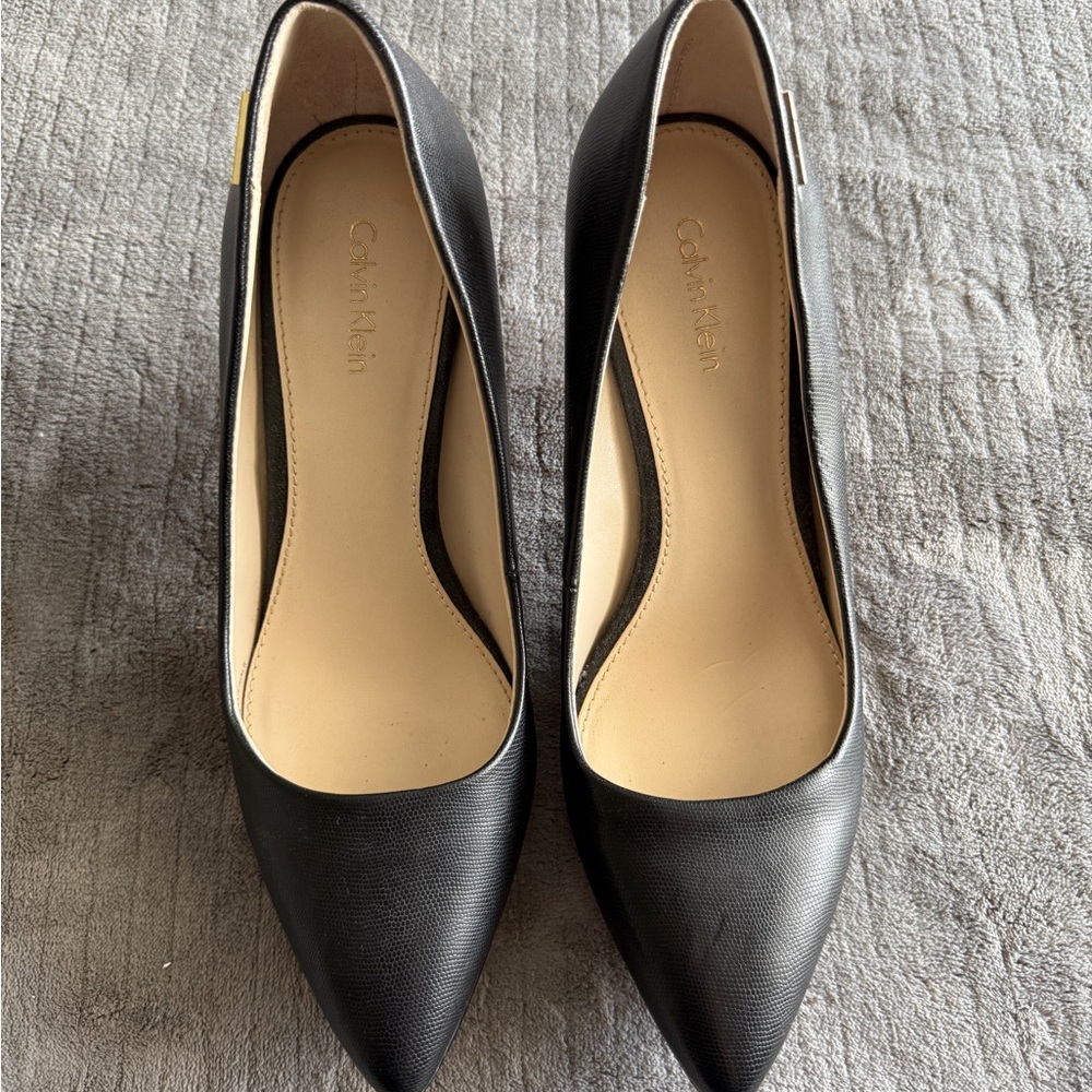 Calvin Klein Black Pointed Toe Heels